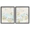 Stupell Industries Cranes in Marsh Pond 2 pc Framed Floater Canvas Wall Art Set Design by June Erica Vess
